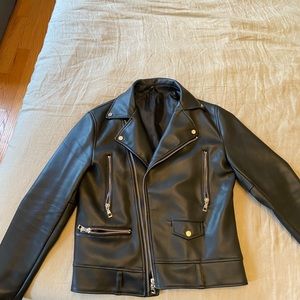 Zara bonded leather motorcycle jacket